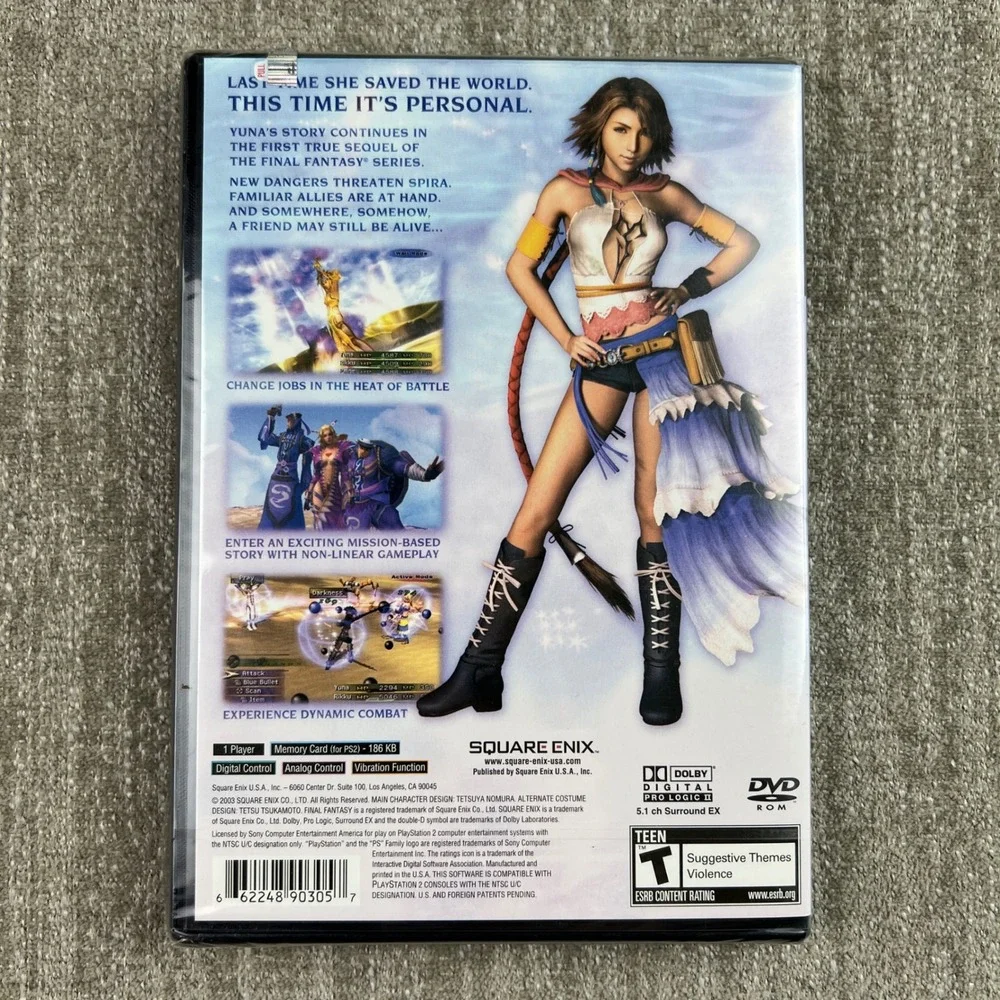 Square Enix Final Fantasy X-2 PS2 New Sealed Black Label Y-Fold Strip RPG